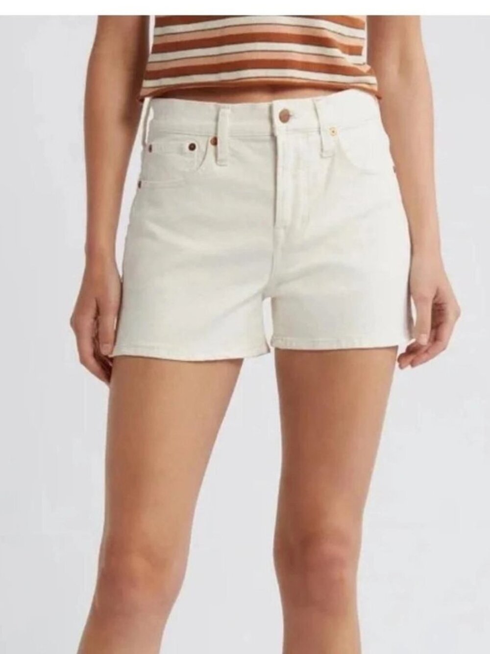 Madewell Off White The Perfect Jean Shorts 25 NWT